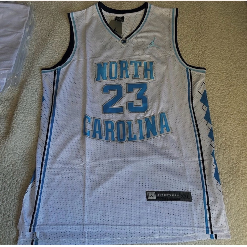 Jordan North Carolina Jersey - White and Blue